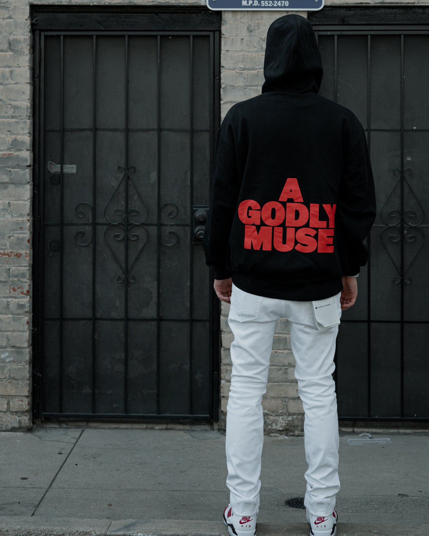 ‘A Godly Muse’ Hoodie ~ Black/Red