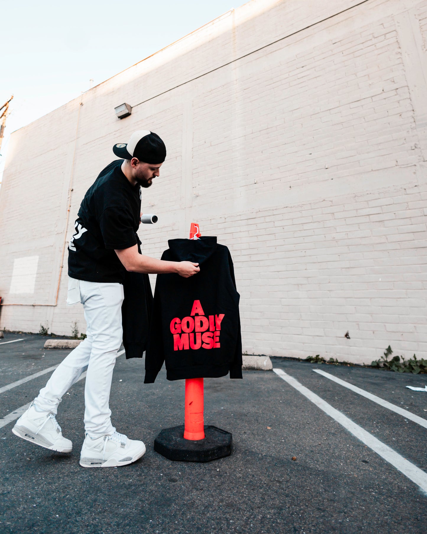 ‘A Godly Muse’ Hoodie ~ Black/Red